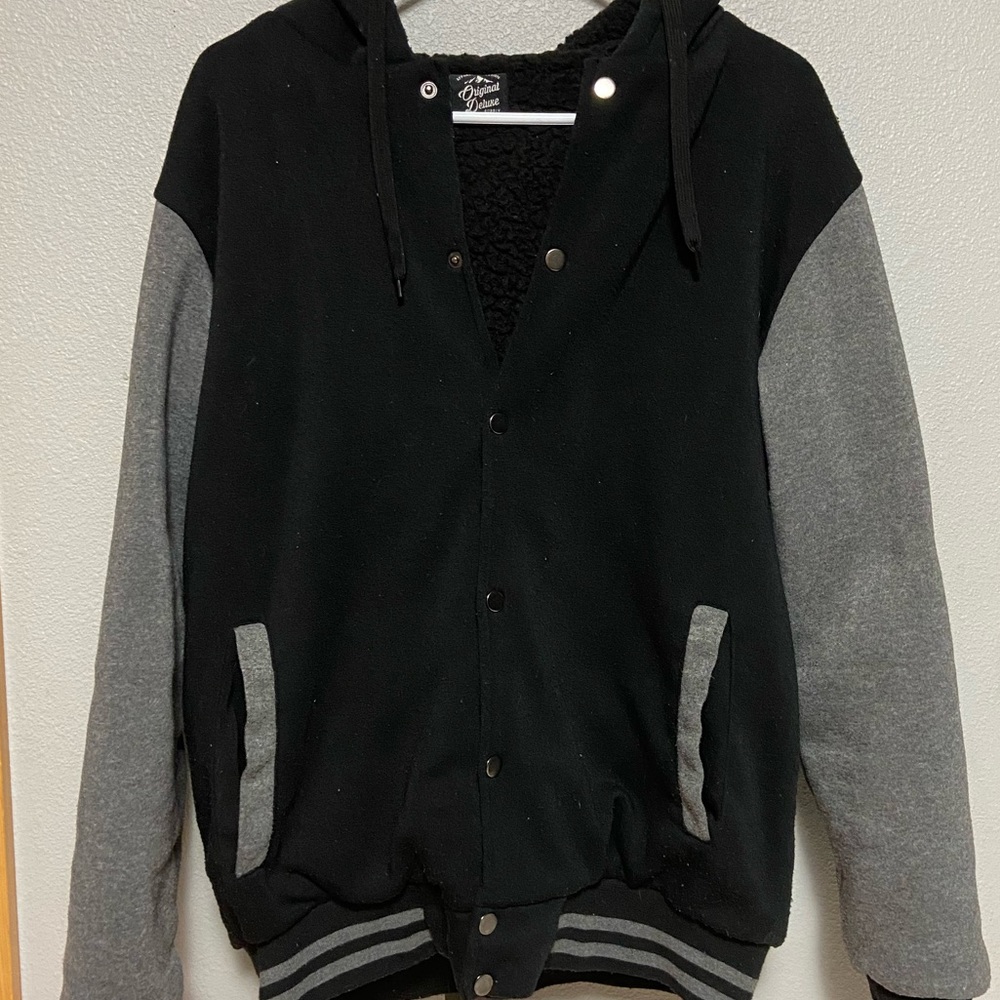 hooded football varsity jacket
